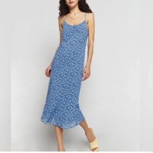 Reformation Emerick Dress in Suzette Floral Blue Midi Slip Size Large